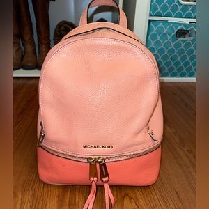 Michael Kors Rhea Medium Color-Block Logo Backpack